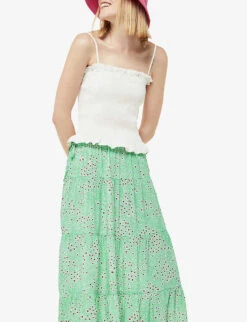 Whistles Daisy Meadow Floral-print Woven Midi Skirt -VogueVibe Store R04181218 MULTICOLOURED ALT02