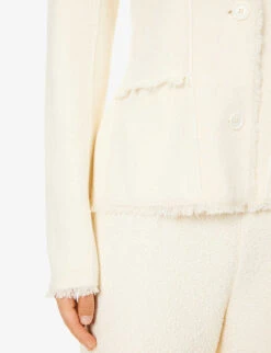 Medina Exposed-seam Cotton-blend Knitted Jacket -VogueVibe Store R04181280 NATURALWHITE ALT04