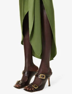 Elisabetta Asymmetric Satin Midi Skirt -VogueVibe Store R04181291 NORI ALT06