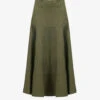 ME AND EM High-rise Flared-hem Cotton And Linen-blend Midi Skirt