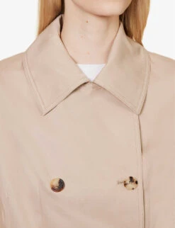 Toteme Collared Double-breasted Organic-cotton Jacket -VogueVibe Store R04183194 OVERCASTBEIGE ALT04