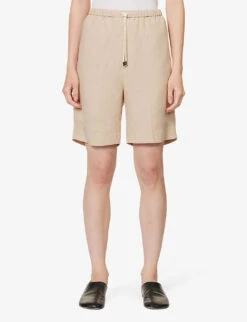 Toteme Relaxed-fit Drawstring-waist -VogueVibe Store R04183203 OVERCASTBEIGE ALT02