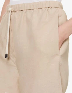 Toteme Relaxed-fit Drawstring-waist -VogueVibe Store R04183203 OVERCASTBEIGE ALT04