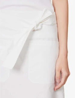 Toteme Belted Patch-pocket Organic-cotton Midi Skirt -VogueVibe Store R04183207 WHITE ALT04