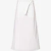 Toteme Belted Patch-pocket Organic-cotton Midi Skirt -VogueVibe Store R04183207 WHITE M