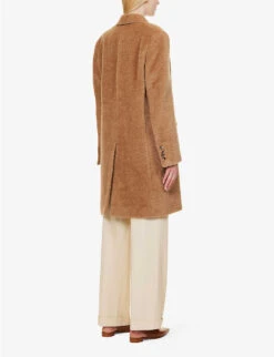 Toteme Textured Wool And Alpaca-blend Coat -VogueVibe Store R04183215 CHESTNUT ALT03