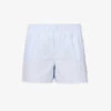 Shay Striped Cotton Shorts -VogueVibe Store R04183728 DUSTYBLUWHTSTRIPE M