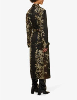 Acne Studios Otka Double-breasted Cow-print Cotton-twill Jacket -VogueVibe Store R04184375 DARKBROWN ALT03