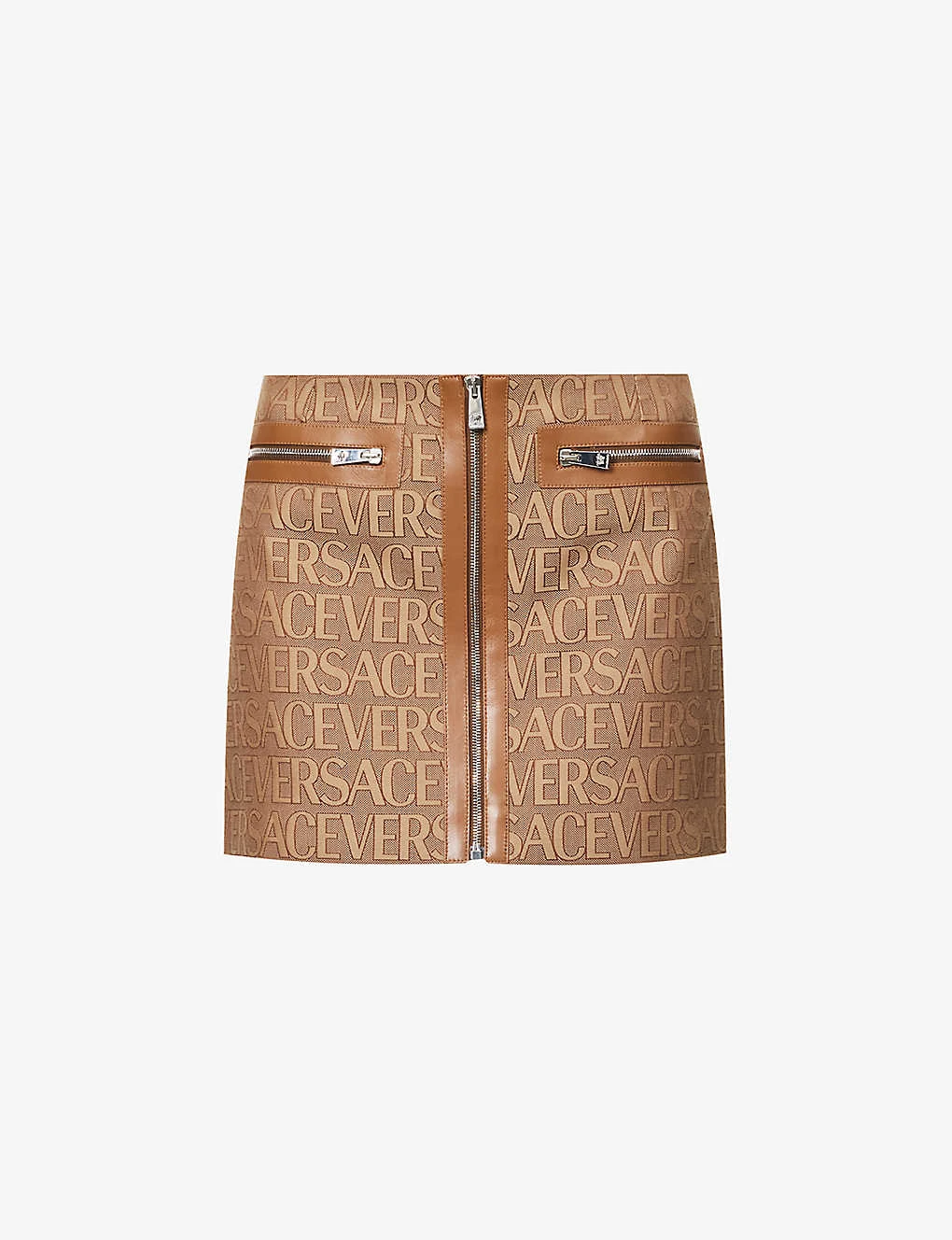 Versace Monogram Slim-fit Woven Mini Skirt 3 Versace Monogram Slim-fit Woven Mini Skirt