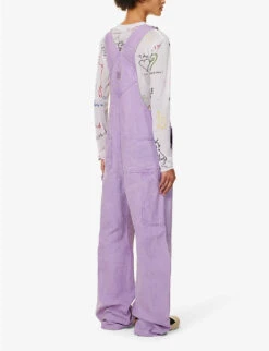 Acne Studios Palmon Logo-patch Cotton-canvas Dungarees 10 Acne Studios Palmon Logo-patch Cotton-canvas Dungarees -VogueVibe Store R04185139 SMOKYPURPLE ALT03
