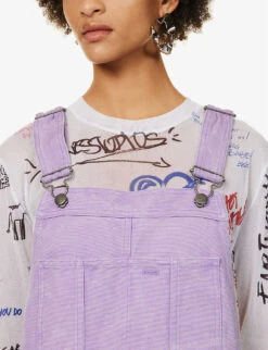 Acne Studios Palmon Logo-patch Cotton-canvas Dungarees 11 Acne Studios Palmon Logo-patch Cotton-canvas Dungarees -VogueVibe Store R04185139 SMOKYPURPLE ALT04