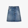 Acne Studios High-rise Distressed Denim Mini Skirt -VogueVibe Store R04185162 MIDBLUE M