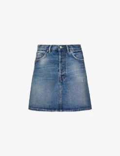 Acne Studios High-rise Distressed Denim Mini Skirt
