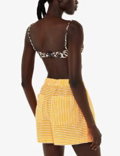 Whistles Sunshine Stripe Linen And Cotton-blend Shorts -VogueVibe Store R04186331 MULTICOLOURED ALT03