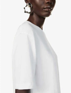 Dries Van Noten Round-neck Relaxed-fit Cotton-jersey T-shirt 11 Dries Van Noten Round-neck Relaxed-fit Cotton-jersey T-shirt -VogueVibe Store R04186665 WHITE ALT04