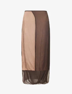Dries Van Noten Panelled Silk-blend Midi Skirt
