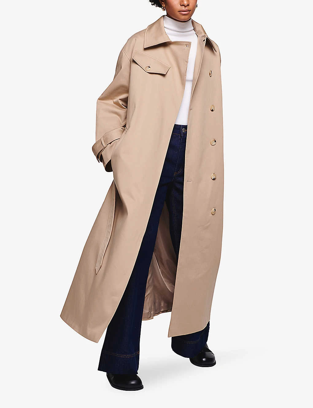 Gilda Double-breasted Stretch-organic-cotton Trench Coat 5 Gilda Double-breasted Stretch-organic-cotton Trench Coat - Image 3