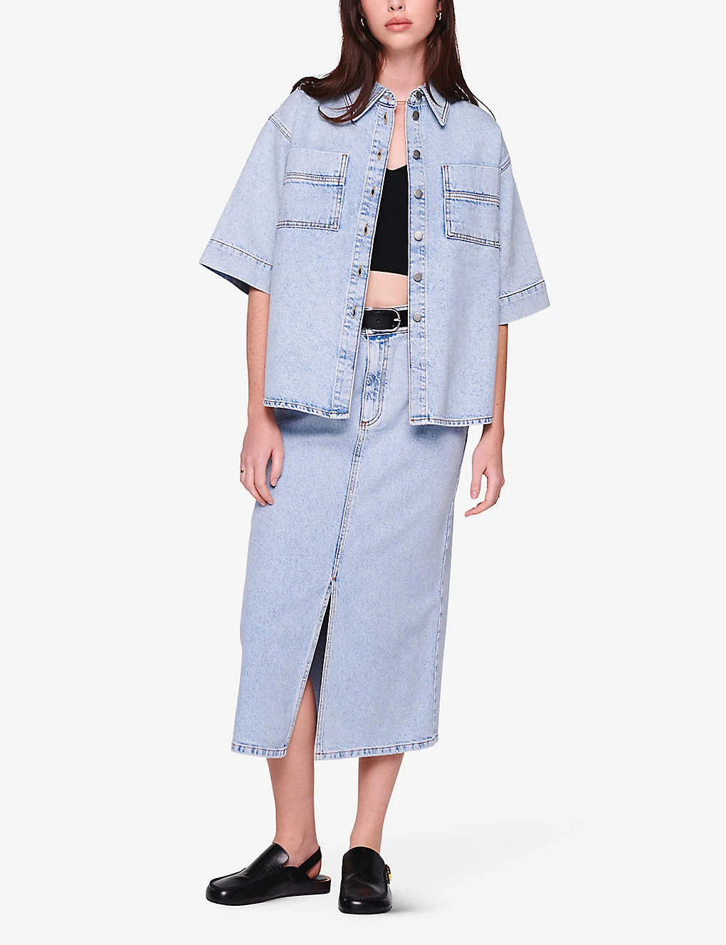 Greta High-rise Organic-cotton Midi Skirt 4 Greta High-rise Organic-cotton Midi Skirt - Image 2