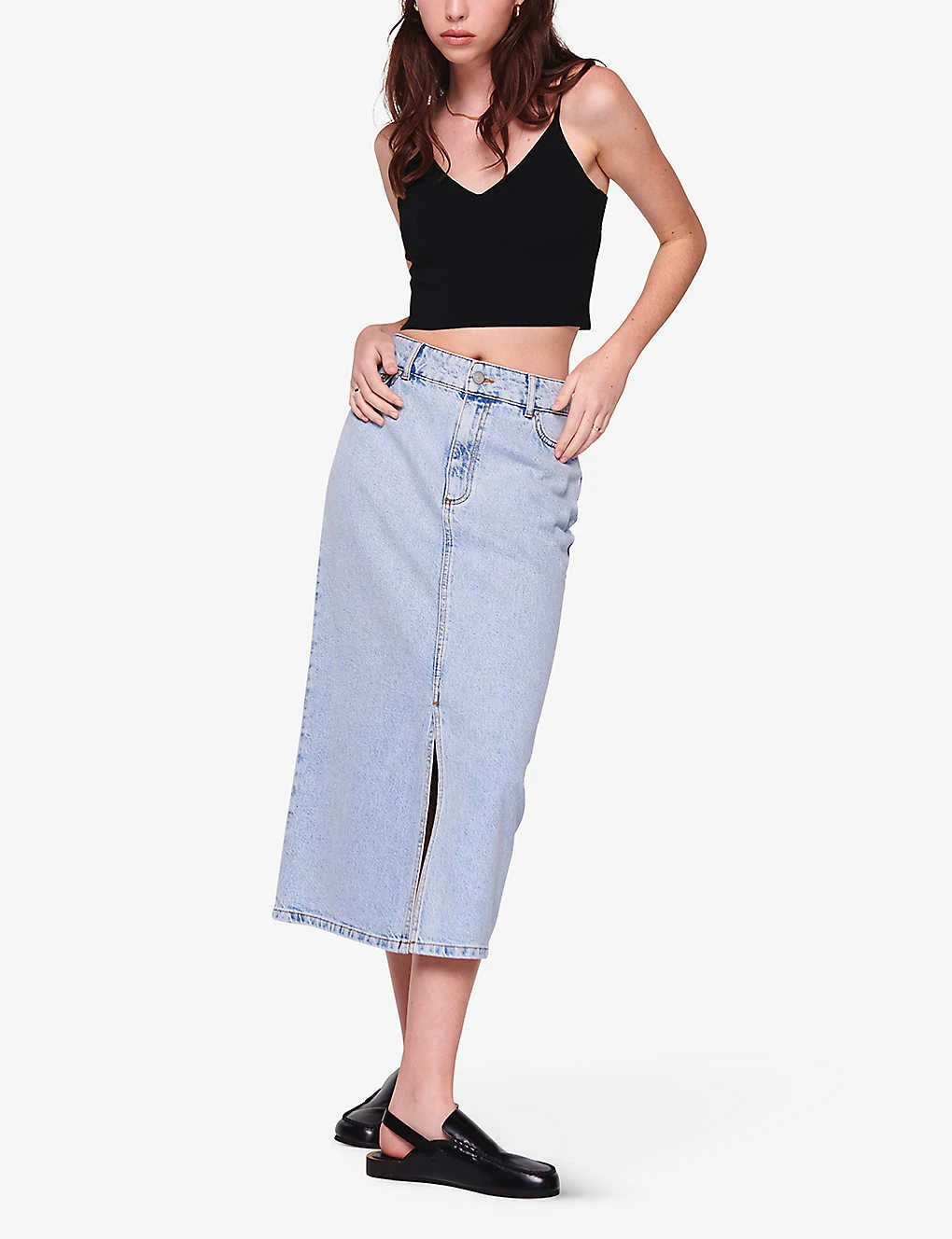 Greta High-rise Organic-cotton Midi Skirt 5 Greta High-rise Organic-cotton Midi Skirt - Image 3