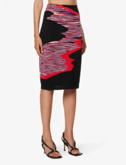 Missoni Space Dye High-wait Wool Midi Skirt 9 Missoni Space Dye High-wait Wool Midi Skirt -VogueVibe Store R04188301 SPACEDYEDRED ALT02