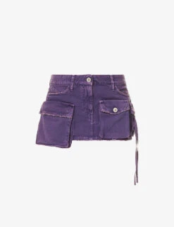 Fay Logo-embroidered Denim Mini Skirt
