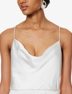 Sleeveless Cowl-neck Woven Jumpsuit -VogueVibe Store R04189843 WHITE ALT04