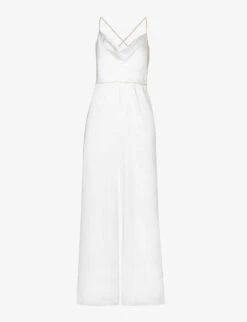 Sleeveless Cowl-neck Woven Jumpsuit