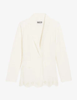 CLAUDIE PIERLOT Broderie-anglaise Scalloped-hem Woven Jacket