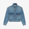 CLAUDIE PIERLOT Volume High-neck Relaxed-fit Denim Jacket -VogueVibe Store R04189889 BLEUS M