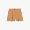 CLAUDIE PIERLOT Eden Pleated Stretch-woven Shorts -VogueVibe Store R04189891 BRUNS M