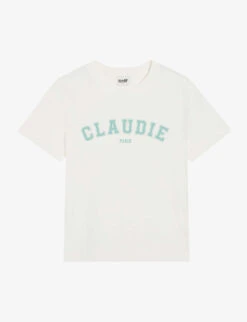 CLAUDIE PIERLOT Trim Logo-print Short-sleeve Cotton T-shirt