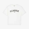 CLAUDIE PIERLOT Logo-print Short-sleeve Cotton T-shirt -VogueVibe Store R04189930 NATURELS M