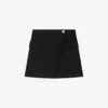Maje Jakino High-waisted Cargo-pocket Stretch-woven Wrap Mini Skirt -VogueVibe Store R04190038 NOIRGRIS M
