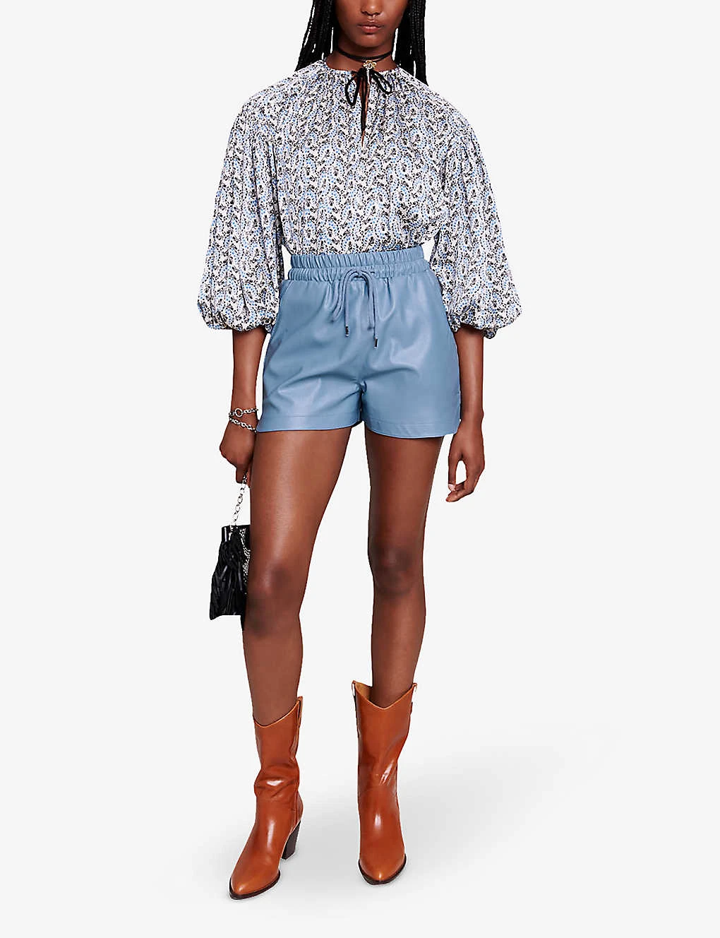 Maje Issma High-rise Faux-leather Shorts 4 Maje Issma High-rise Faux-leather Shorts - Image 2