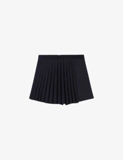 Maje Lupli Straight-fit Pleated Stretch-woven Shorts