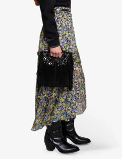 Maje Soleur Primrose-print Recycled Polyester-blend Midi Skirt -VogueVibe Store R04190266 IMPRIME ALT02