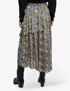 Maje Soleur Primrose-print Recycled Polyester-blend Midi Skirt -VogueVibe Store R04190266 IMPRIME ALT03