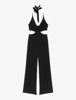 Maje Piblanca Cut-out Wide-leg Woven Jumpsuit
