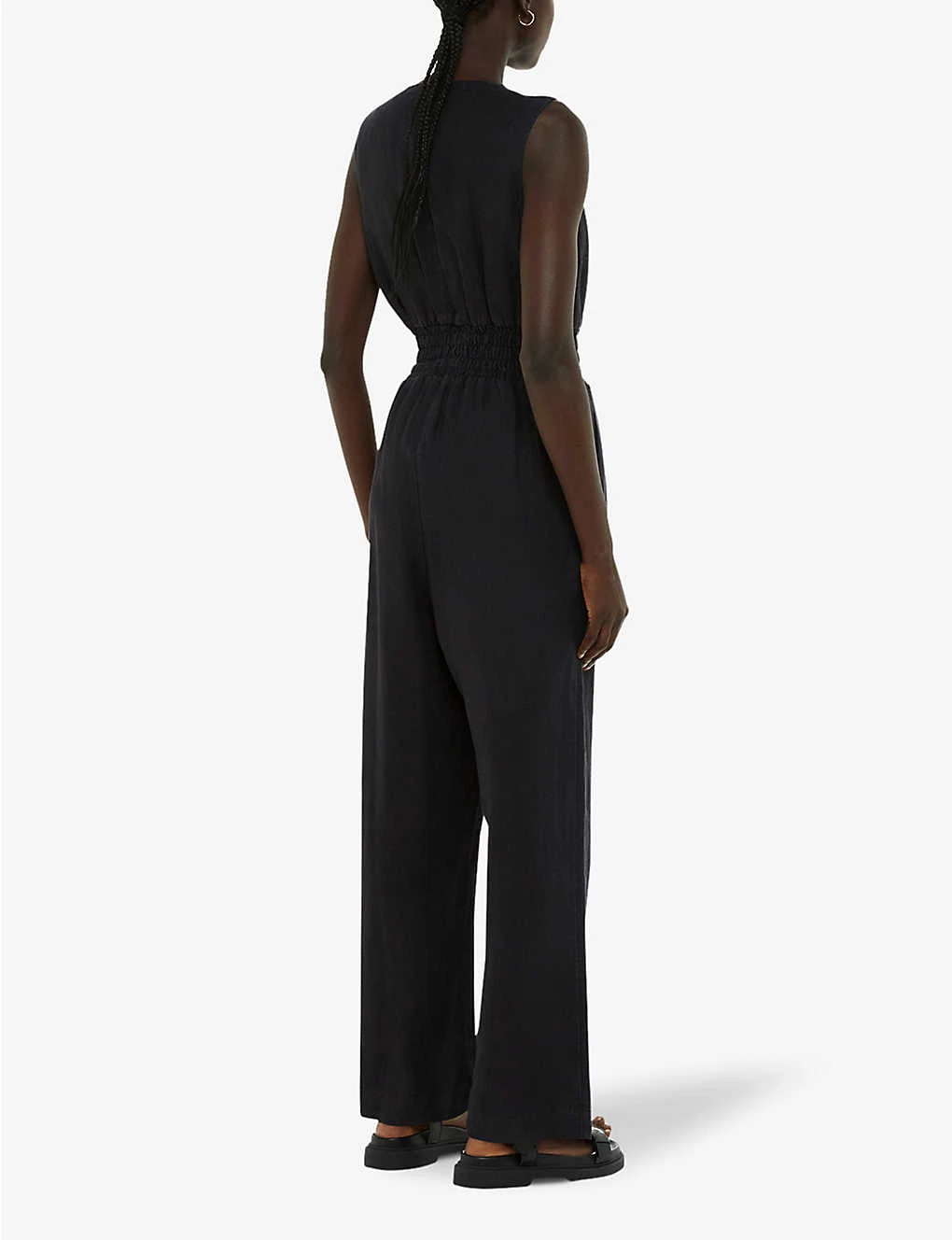 Whistles Danny Shirred-waist Sleeveless Linen Jumpsuit 6 Whistles Danny Shirred-waist Sleeveless Linen Jumpsuit - Image 4