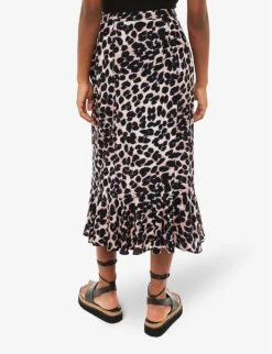 Whistles Leopard-print Tiered-hem Woven Wrap Midi Skirt -VogueVibe Store R04191934 MULTICOLOURED ALT03