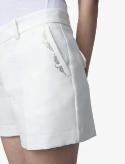 Zadig & Voltaire Please Crystal-embellished Stretch-woven Shorts -VogueVibe Store R04191940 JUDO ALT04