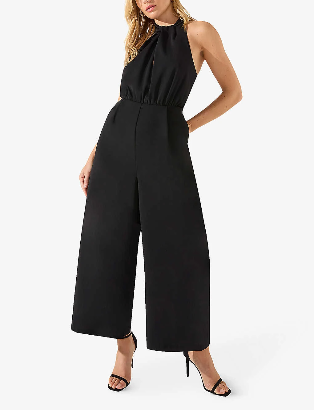 Sophia Twisted-neckline Wide-leg Crepe Jumpsuit 4 Sophia Twisted-neckline Wide-leg Crepe Jumpsuit - Image 2
