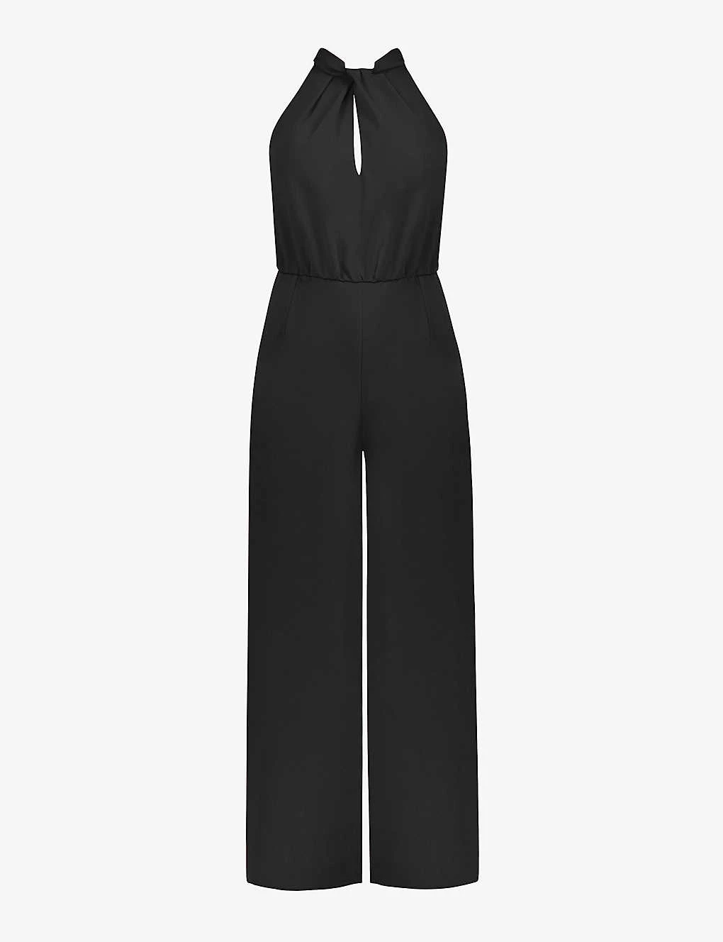 Sophia Twisted-neckline Wide-leg Crepe Jumpsuit 3 Sophia Twisted-neckline Wide-leg Crepe Jumpsuit