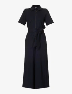 ME AND EM Regular-fit Wide-leg Stretch-woven Jumpsuit