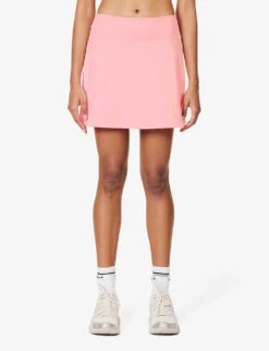 Girlfriend Collective High-rise A-line Stretch-recycled-polyester Mini Skort 9 Girlfriend Collective High-rise A-line Stretch-recycled-polyester Mini Skort -VogueVibe Store R04196138 CANDYPINK ALT02