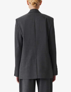IRO Habana Double-breasted Woven Blazer -VogueVibe Store R04196499 GRY01 ALT03