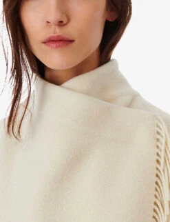 IRO Roicy Fringe-embellished Wool-blend Coat -VogueVibe Store R04196508 ECR01 ALT04