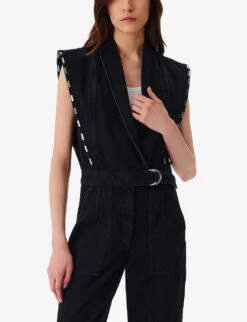 IRO Bilae Sleeveless Denim Jumpsuit -VogueVibe Store R04196530 BLA01 ALT02