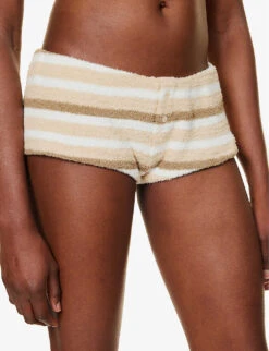 Jaded London Thalia Striped Towelling Shorts -VogueVibe Store R04197653 BROWNSTRIPETOWELLING ALT02