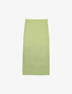 Sandro Manray Rhinestone-embellished High-rise Woven Midi Skirt